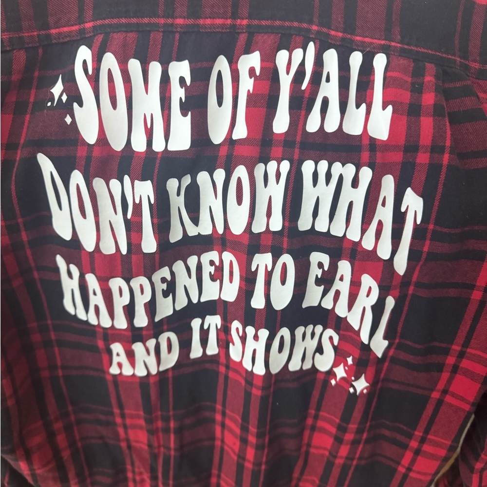 Red Plaid Goodbye Earl Shirt